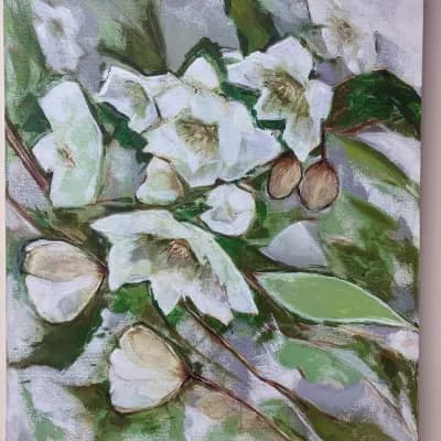 Hellebores - Original Acrylic Painting - Fresh Flowers Bellevue