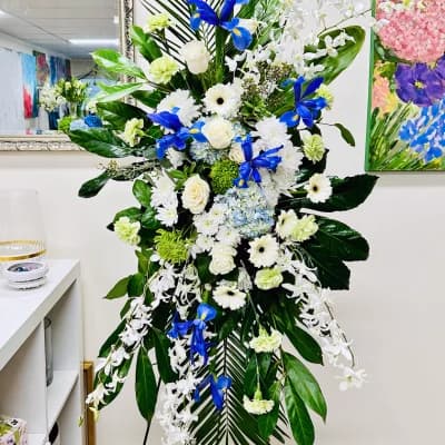 Ocean of Serenity Standing Spray - Fresh Flowers Bellevue
