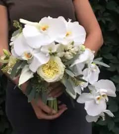 bridal bouquet with orchids