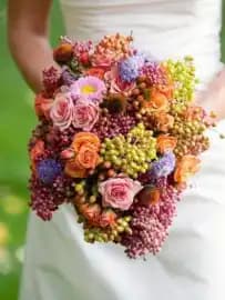 wedding bouquet with berries and grapes